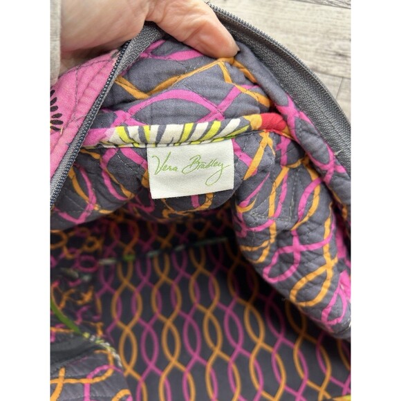 Vera Bradley Large Duffle Bag Weekender Overnight Jazzy blooms Floral Gray Pink - Picture 10 of 11